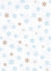 Transparentpapier Classic Christmas Schneeflocken, blau braun, 115 g, DIN A 4, 1 Blatt