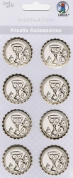 3D Sticker Button mit christlichem Kelch gold, 8 Stück