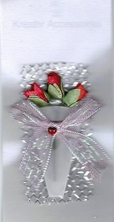 3D Sticker rote Rosen in Vase, 1 Stück