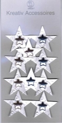 3D Sticker Sterne, perlmutt, 10 Stück