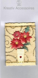 3D Sticker Vase mit Weihnachtssternen, gold, 1 Stück