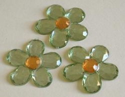 Acrylblume geschliffen 3 cm hellgrün 6 Stück