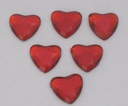 Acrylherzen geschliffen 1 cm rot 20 Stück