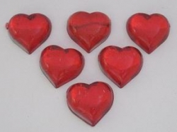 Acrylherzen rund 1,5 cm rot 10 Stück