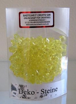 Deko Acrylsteine mini, zitronengelb 80g Geschenkbox