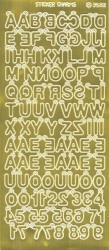 Anhänger Sticker, Charms Spiegelfolie gold, Buchstaben und Zahlen 13 mm