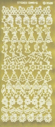 Anhänger Sticker, Charms Spiegelfolie gold, Weihnachten