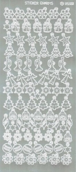 Anhänger Sticker, Charms Spiegelfolie silber, Weihnachten
