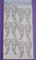 Design Sticker Engelsflügel kristall-klar, 6 Paar