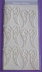 Design Sticker Engelsflügel perlmuttweiß, 6 Paar