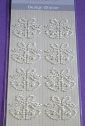 Design Sticker Glocken perlmuttweiß, 8 Stück