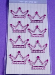 Design Sticker Krone pink rosa, 8 Stück