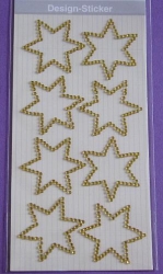 Design Sticker Sterne kristall-gelb, 8 Stück