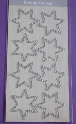 Design Sticker Sterne kristall-klar, 8 Stück
