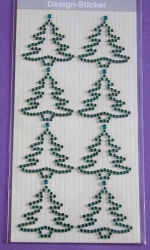 Design Sticker Tannenbaum kristall-grün, 8 Stück