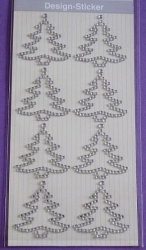 Design Sticker Tannenbaum kristall-klar, 8 Stück
