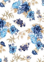 Design Vlies, Chrysanthemen, blau, 250 mm, 1 m