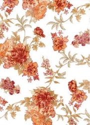 Design Vlies, Chrysanthemen, orange, 250 mm, 1 m