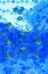 Design Vlies, flowers blau, 250 mm