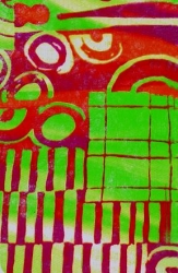 Design Vlies, Ornamente, rot-grün, 250 mm
