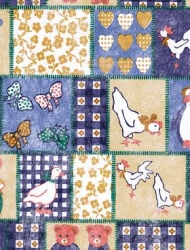 Design Vlies, Patchwork, blau, 250 mm, 1 m