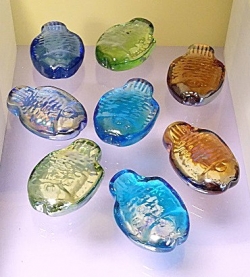 Glasstein Fische, buntmix irisierend