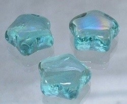 Glasstein Sterne, aquablau irisierend, 200 g
