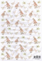 Hintergrundpapier transparent, Kind mit Gans, 90 g, DIN A 4