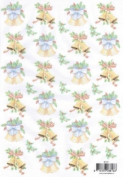 Hintergrundpapier transparent, Weihnachtsglocken, 90 g, DIN A 4