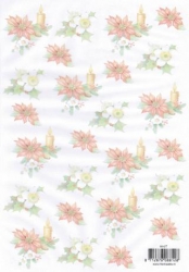 Hintergrundpapier transparent, Weihnachtsstern mit Kerze, 90 g, DIN A 4