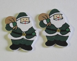 Holz Nikolaus grün weiß 35 mm 5 Stück