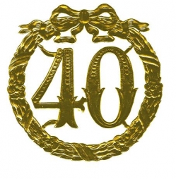 Karton Jubiläumszahl 40 gold