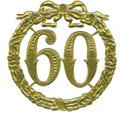 Karton Jubiläumszahl 60 gold