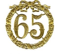 Karton Jubiläumszahl 65 gold