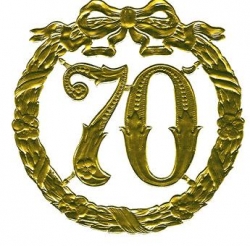 Karton Jubiläumszahl 70 gold