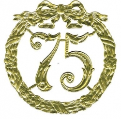 Karton Jubiläumszahl 75 gold