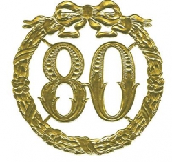 Karton Jubiläumszahl 80 gold