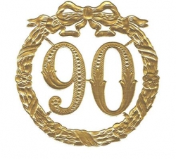 Karton Jubiläumszahl 90 gold
