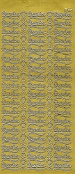 Konturensticker gold, Danke 2,5 cm