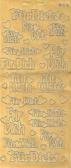 Konturensticker gold, Für Dich