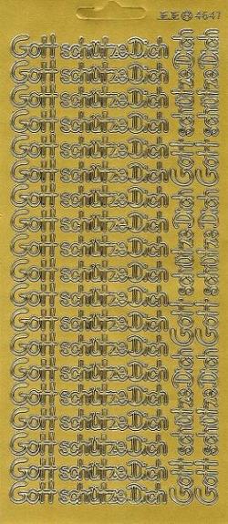 Konturensticker gold Gott schütze Dich