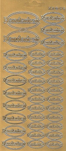 Konturensticker gold, Handarbeit im ovalem Kreis