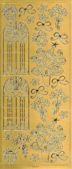 Konturensticker gold, Kirchenfenster, Spiegeleffekt