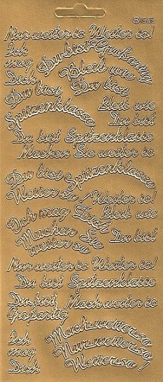 Konturensticker gold, Sprüche zur Aufmunterung