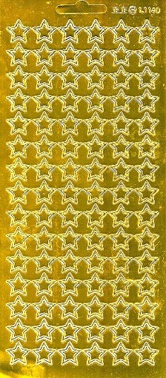 Konturensticker gold, kleine Sterne 15 mm Spiegelfolie