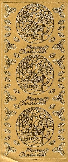Konturensticker gold, Winterlandschaft Spiegeleffekt