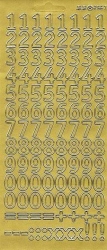 Konturensticker gold, Zahlen 0 bis 9, 1,5 cm