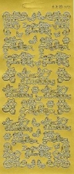 Konturensticker gold, Zum Geburtstag mit Eckborten