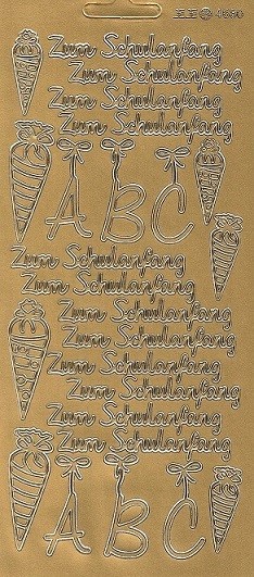 Konturensticker gold, Zum Schulanfang mit ABC