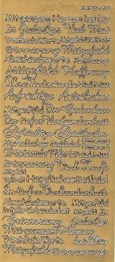 Konturensticker gold, verschiedene Kondulenz Sprüche